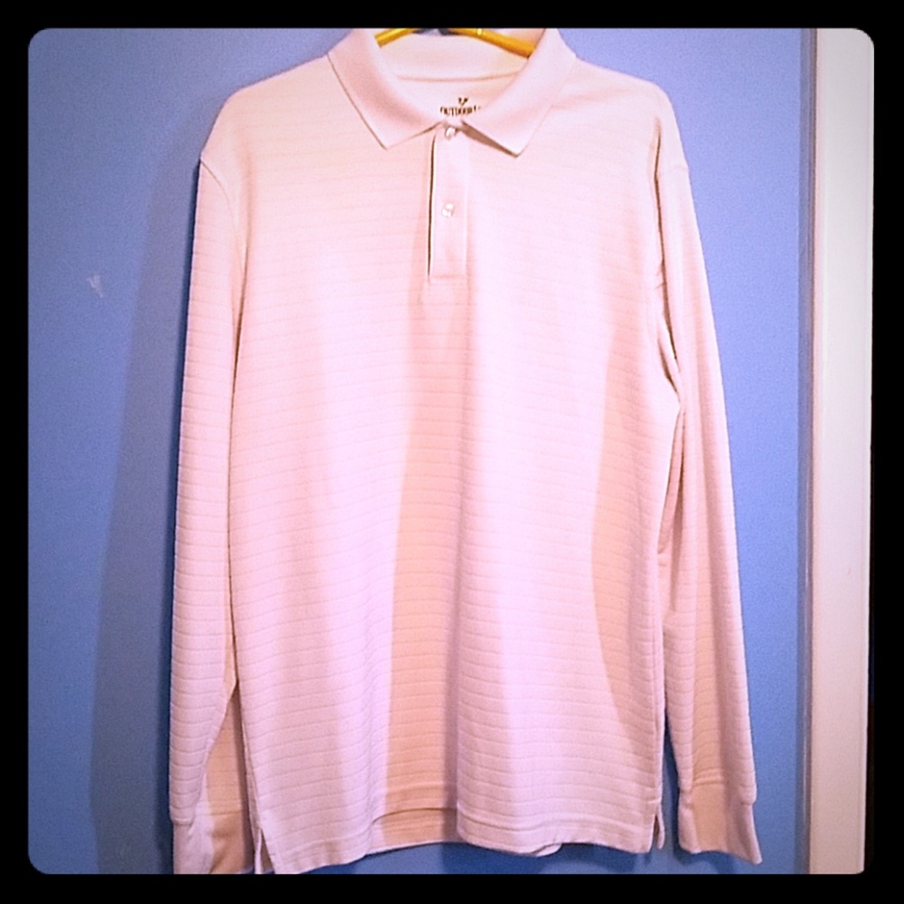 White long sleeve polo shirt